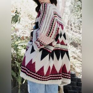 Raj Women's Boho Tribal Aztec Southwestern Open Front Cardigan Sweater One Size